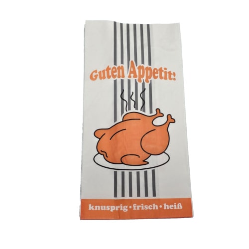 500 Warmhaltebeutel Hähnchenbeutel "Guten Appetit" 2-lagig  Papier+PE für 1/2 Hähnchen