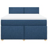 thumbnail of vidaXL Boxspringbett mit Matratze Blau 160x200 cm Stoff