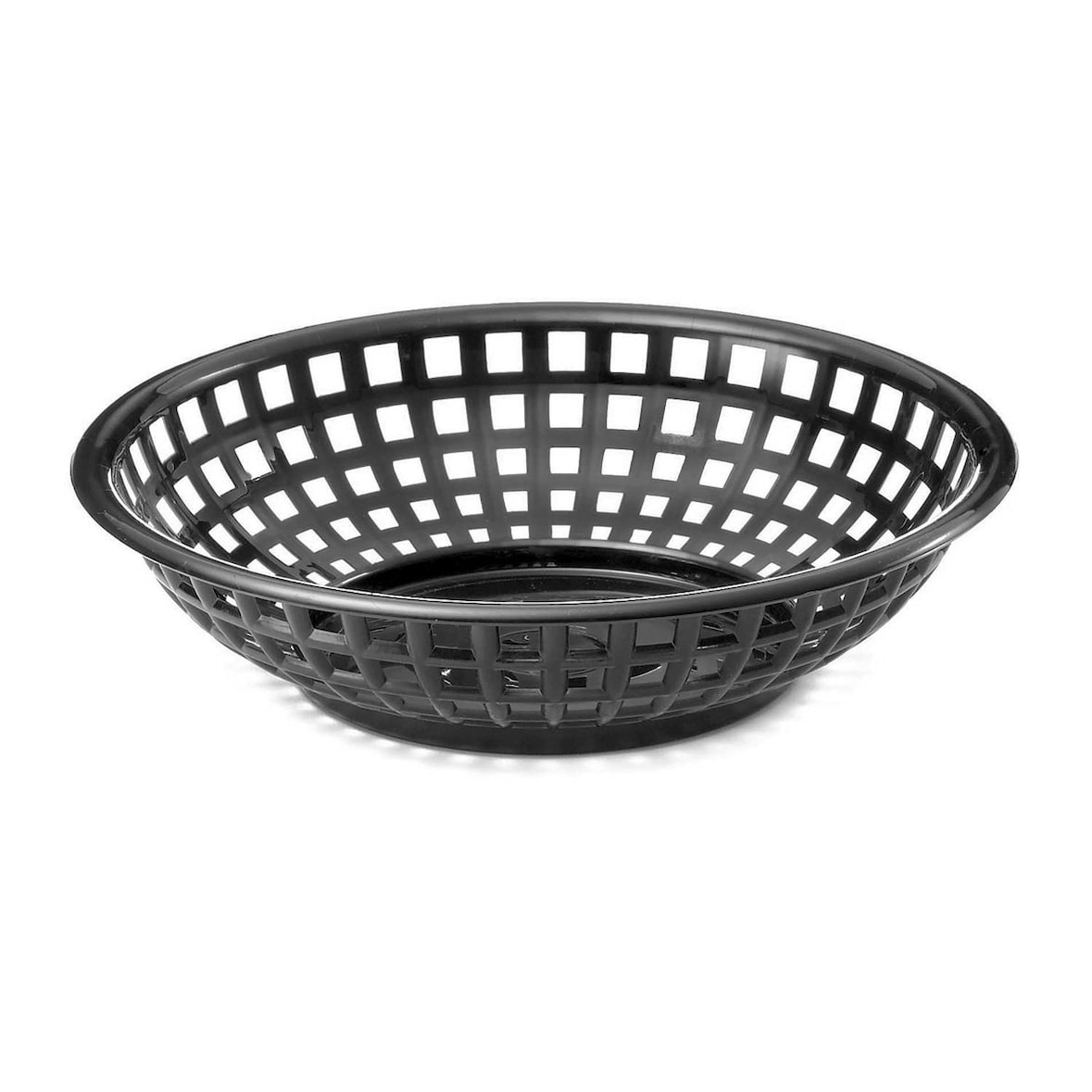 TABLECRAFT - 1075BK/36 - Pack de 36 Uds - Cesta Redonda - 20.3 cm día. x 5.1 cm de alto - Negro