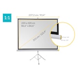 thumbnail of celexon basic line Stativleinwand 220 x 220cm,Leinwand Format 1:1, Heimkino Leinwand, Beamerleinwand,3D Leinwand,Full HD Leinwand, mobile Leinwand