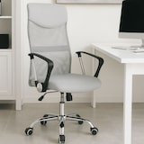 thumbnail of Ergonomischer Bürostuhl Drehstuhl mit Armlehnen und höhenverstellbar für Schreibtisch atmungsaktiver Stoff gepolsterte Sitzfläche  65 x 65 x 118 cm