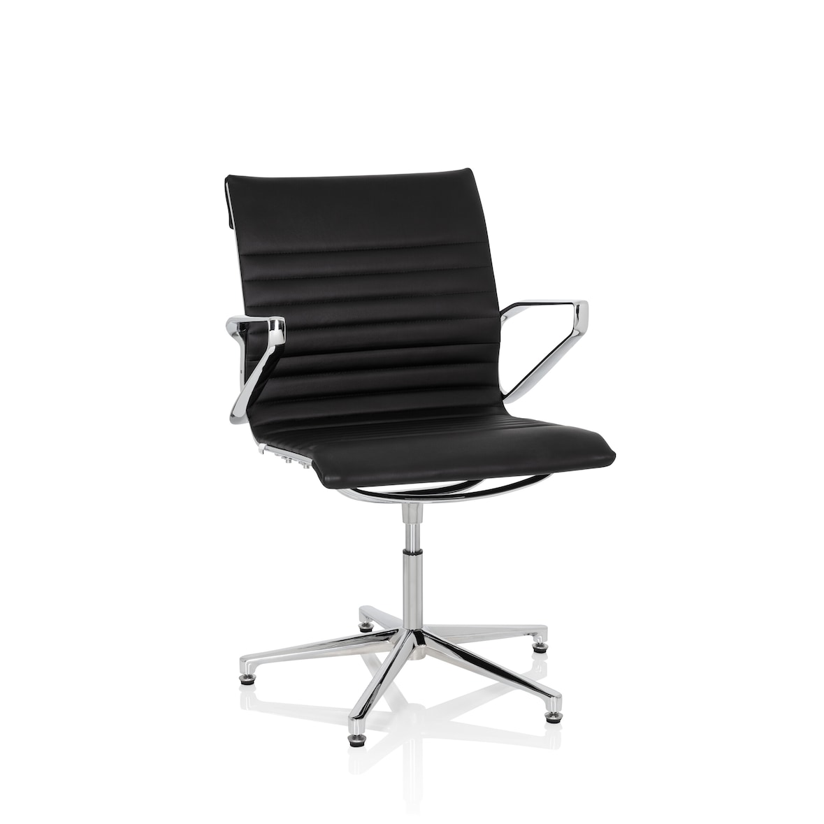 Sedia da conferenza / Sedia da visitatori PARIBA V IV Pelle Nero hjh OFFICE