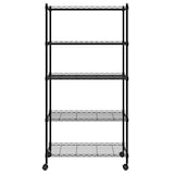 thumbnail of vidaXL Opbergrek 5-laags met wielen 250 kg 75x35x155 cm zwart
