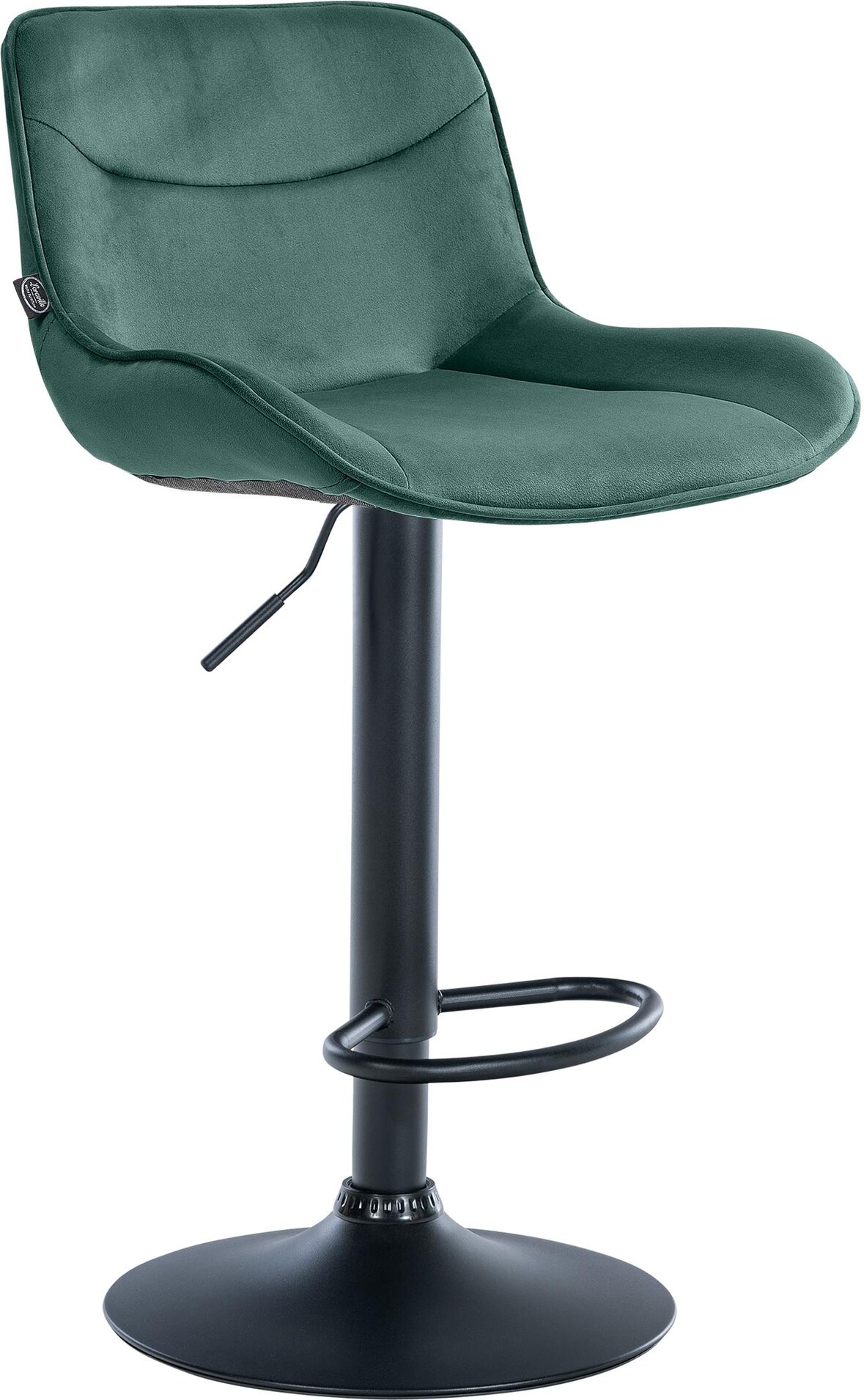 CHEFGASTRO Barhocker TIMES SQUARE Samt Schwarz HxBxT 85x49x51cm Samt Grün Barstuhl