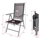 thumbnail of tectake 2 sedie da giardino in alluminio pieghevoli - nero/antracite - 401633