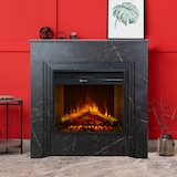 thumbnail of Chimenea eléctrica BELLINI, chimenea de pie en madera efecto mármol negro, Made in Italy, L96 x P35 x H96