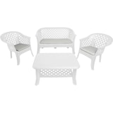 thumbnail of Dmora Outdoor-Lounge-Set Brescia, Gartengarnitur mit 2 Sesseln, 1 Bank und 1 Couchtisch, Sitzecke für drinnen und draußen, 100 % Made in Italy, Weiß