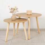 thumbnail of Max Home Set 2 mesas auxiliares redondas madera D39x32 cm y D48x38 cm