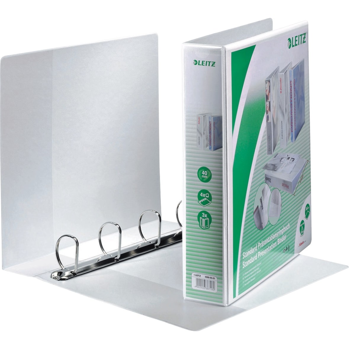 Ringbuch A4 4 Ringe 40mm weiß