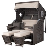 thumbnail of Strandkorb deVries PURE® Seaside XL - PE stone grey - Dessin 500 - inkl. Schutzhülle