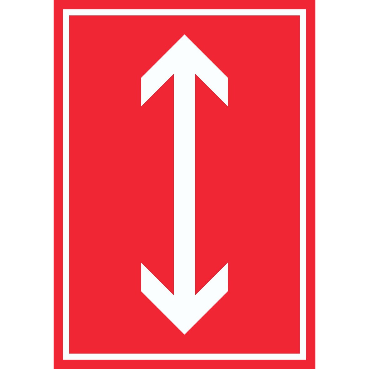 Richtungspfeil hoch runter Schild hochkant weiss rot Pfeil A0 (841x1189mm)