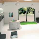 thumbnail of Rocada mostrador recepción semicircular haya. Medidas 125x106x38cm ( largo x alto x profundidad)