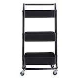 thumbnail of Serveerwagen HWC-C64, keuken trolley bar trolley thee trolley transport trolley ~ zwart met handvat