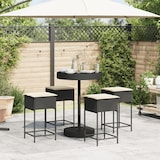 thumbnail of vidaXL 5-tlg. Gartenbar-Set mit Kissen Schwarz Poly Rattan