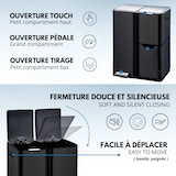 thumbnail of Kitchen Move Cestino a pedale raccolta differenziata HAJA nero 60L Acciaio inossidabile Nero
