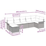 thumbnail of vidaXL Garten-Sofa-Set mit Kissen 7 pcs Hellgrau 297,5 x 132,5 x 85 cm