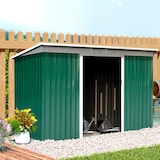 thumbnail of Outsunny Caseta de Jardín 280x130x172 cm Tipo Cobertizo Metálico para Almacenamiento de Herramientas Base 3,6m² con 2 Puertas Corredizas para Exterior