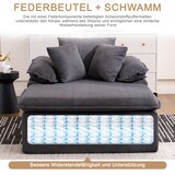 thumbnail of Sessel 177x122x92 Cordstoff ergonomisch modern Wohnzimmer Relaxsessel bequem langlebig mit breiten Armlehnen Grau