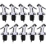 thumbnail of Pico para botellas en plata brillante con tapa de plástico en juego de 10