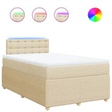 thumbnail of vidaXL Boxspringbett mit Matratze Creme 120x200 cm Stoff