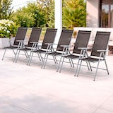 thumbnail of 6 Stück Garten Klappstuhl Aluminium - Textilen Silbergrau/Anthrazit