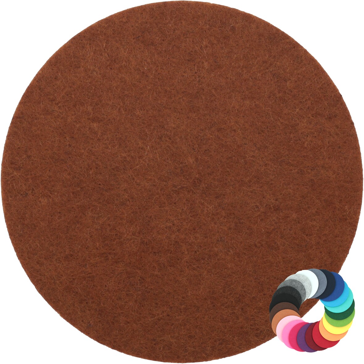BIASTO - Premium Filz Untersetzer - rund 20cm - Farbe: braun (HF011). Design Glas-Untersetzer für Getränke, Tisch, Bar, Tasse, Vase