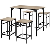 thumbnail of tectake Ensemble table de bistrot EDINBURGH 1 table + 4 tabourets de bar - Bois clair industriel, Chêne Sonoma -404307