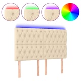 thumbnail of vidaXL LED Kopfteil Creme 160x7x118/128 cm Stoff