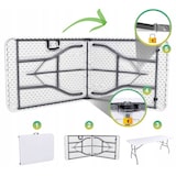 thumbnail of Pack 8 Mesas Plegables 180cm Blancas. Lote Profesional Mesa Maleta Rectangular. Acero y HDPE Alta Resistencia