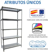 thumbnail of SimonRack Estantería Metálica, 2000x1200x300 mm, 5 Alturas, Bandeja Metal, 200 kg de Punto Flexión, Antracita/Galva - Simonclick