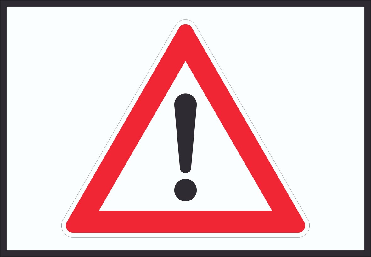 Achtung Schild Symbol A3 Rückseite selbstklebend