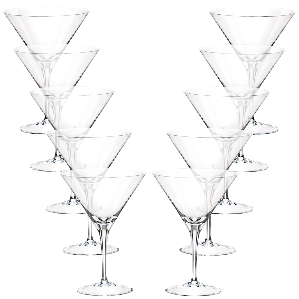 BERGNER - Set mit 10 Cocktailgläsern, 35 cl, Kristall, Barware-Kollektion