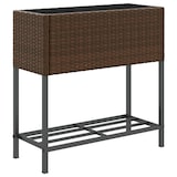 thumbnail of vidaXL Pflanzkübel mit Ablage Braun Poly Rattan