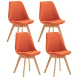 thumbnail of Set van 4 eetkamerstoelen Linares oranje/Stof