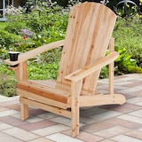thumbnail of Silla Adirondack de madera silla de jardín con reposabrazos y respaldo alto para terraza balcón exterior 72x95x93 cm natural