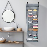 thumbnail of Relaxdays Türorganizer, 26 Fächer, Tür & Wand, Türregal zum Einhängen, Bad Organizer, Hängeorganizer, grau/transparent