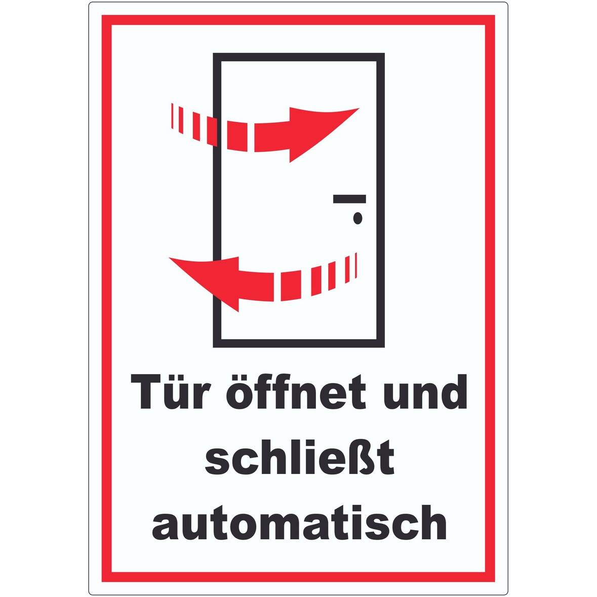 Tür öffnet und schließt automatisch Aufkleber A9 (37x52mm)