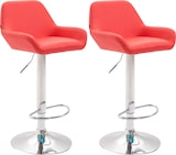 thumbnail of DELUKE® Barhocker 2er Set DUBLIN - Rot, Kunstleder, Chrom | Barhocker mit Lehne Barstuhl Tresenhocker Tresenstuhl Kneipenhocker Kneipenstuhl