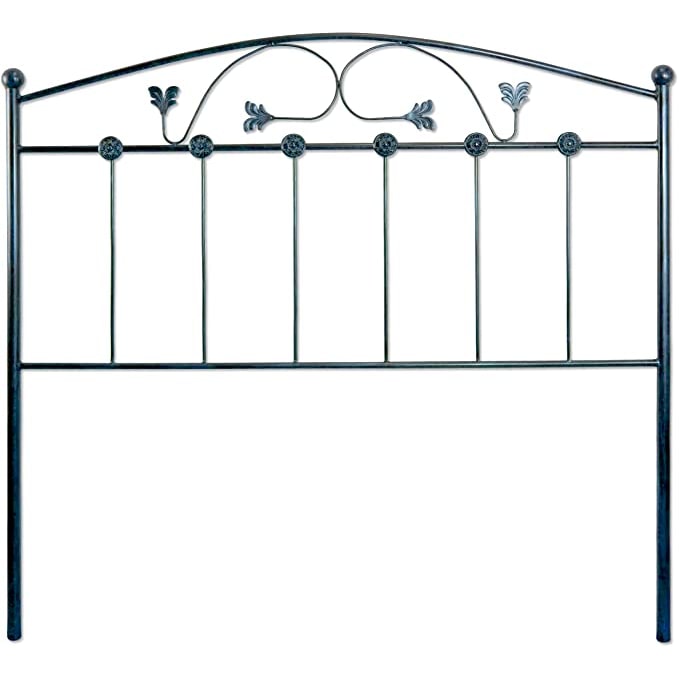 Cabecero de forja Manchego, color Negro Azul. Cabezal para cama de 150 cm, Cama 157 cm x 125 cm