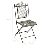 thumbnail of Biscottini Gartenstühle - Klappstuhl aus Schmiedeeisen 49x41x96 cm - Garten- und Terrassenstuhl - Restaurantstühle - Esszimmerstuhl