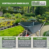 thumbnail of 1 Rad Schubkarre 100 Liter bis 250 kg Kunststoffmulde Gartenschubkarre Bauschubkarre Schiebkarre