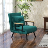 thumbnail of Sofá cama convertible sillón cama triple pliegue con respaldo ajustable de 5 niveles y almohada acolchada carga 120 kg 63x73x81 cm verde