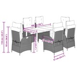 thumbnail of vidaXL 7-tlg. Garten-Essgruppe mit Kissen Beige Poly Rattan