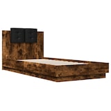 thumbnail of vidaXL Bettgestell mit Kopfteil Räuchereiche 90x200 cm Holzwerkstoff