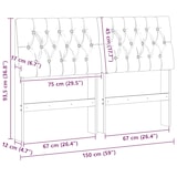 thumbnail of vidaXL Gepolstertes Kopfteil Schwarz 150 cm Massives Kiefernholz