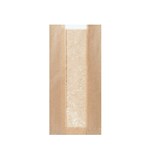 thumbnail of 1000x Bäckerbeutel mit Sichtstreifen 160 + 80 x 320 mm braun (308642)