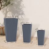 thumbnail of 3er Set Pflanzkübel quadratisch 2 anthrazit