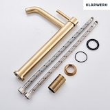 thumbnail of Julia | Rubinetto da bagno alto Hotel Gastro Gold spazzolato |Rubinetto premium in acciaio inossidabile per lavelli alti |Rubinetto ad alta pressione