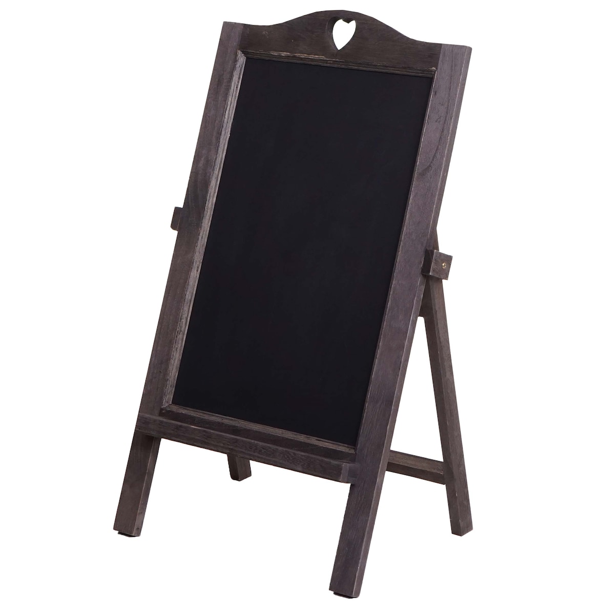 Reclamebord HWC-E51, krijtbord, 66x37x27cm Shabby-Look Vintage ~ grijsbruin