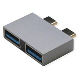 thumbnail of ROLINE USB 3.2 Gen 2 Adapter, 2x USB Typ C - 2x Typ A, ST/BU, silberfarben